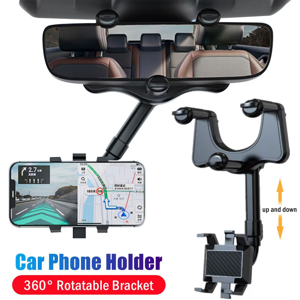 Car Accessories Phone Holder - Adjustable Car Rearview Mirror Phone Holder