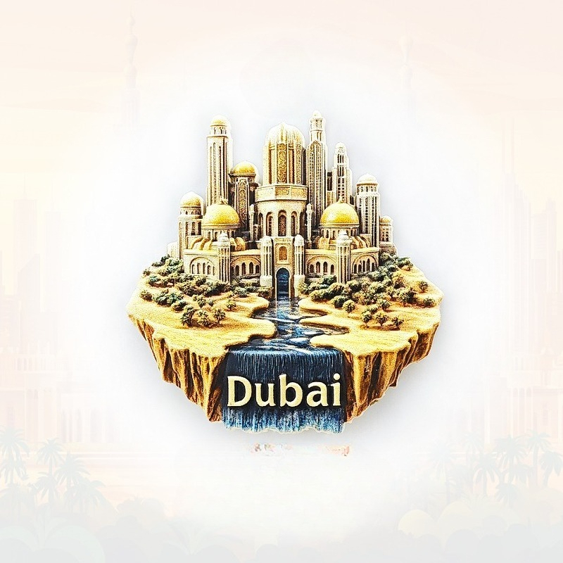 Car Accessories Dubai - Dubai Oasis Fridge Magnet - 3D