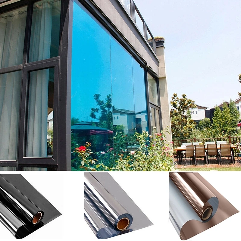 Tinted Window Film - House Window Privacy Film Adhesive Vinyl