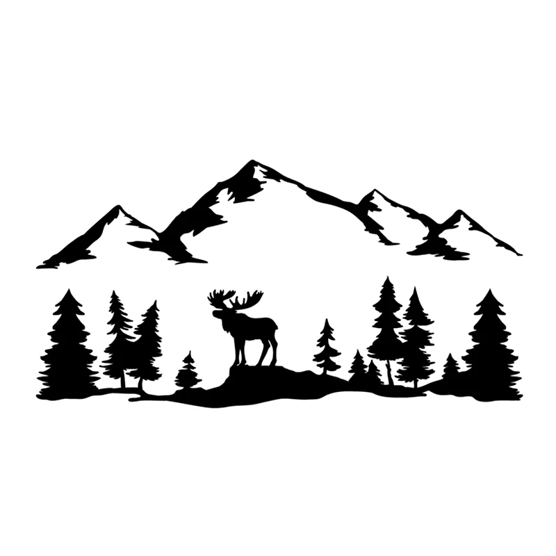 Car Accessories For Camping - Car Sticker Camping Off-road Tree Deer