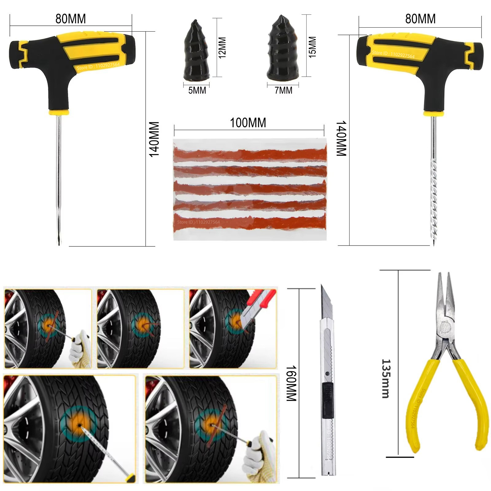 New Car Tire Repair Kit Punctu - Car Emergency Tool Kit recension och pris