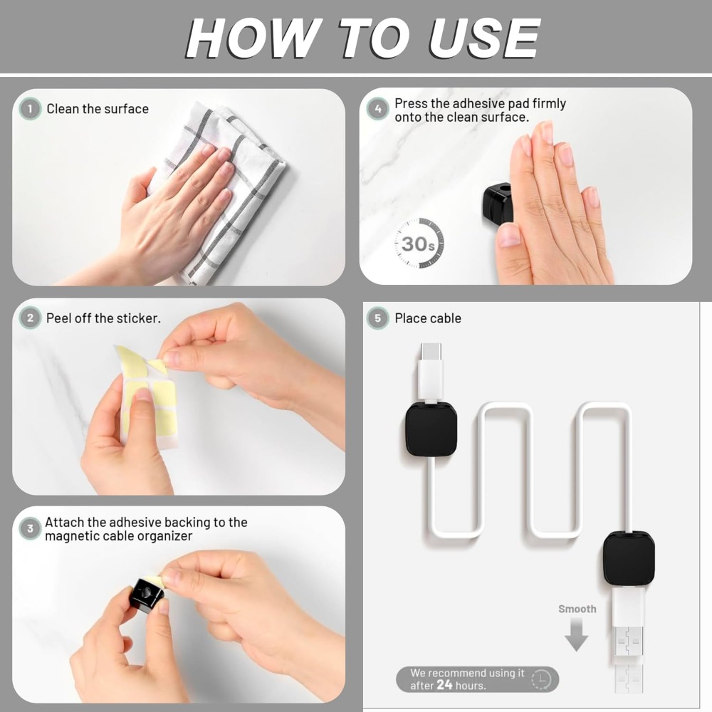 Magnetic Cable Clips for Cord  - Car Cable Organizer recension och pris