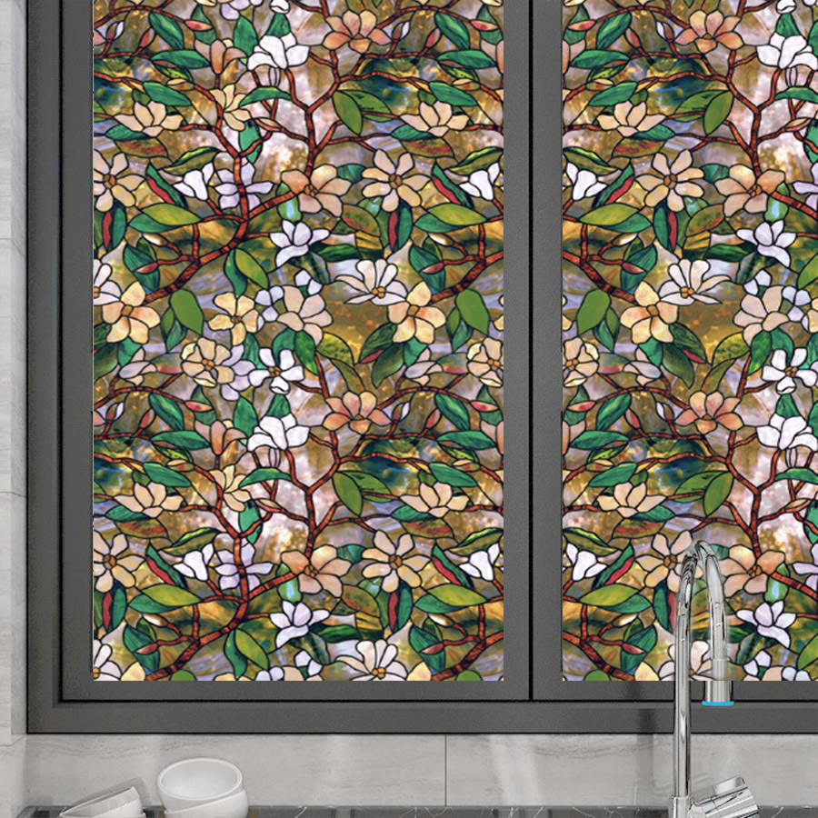 Flower Pattern Electrostatic W - Tinted Window Film recension och pris