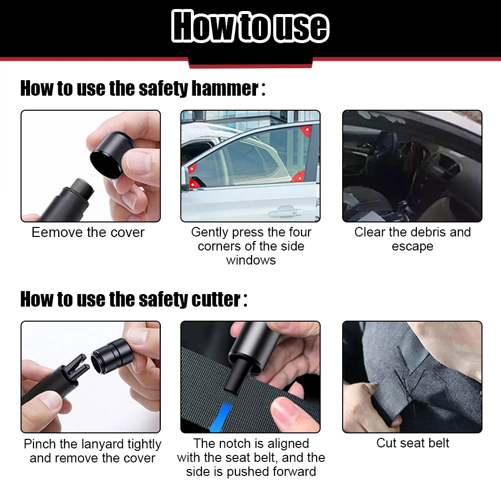 2 In 1 Car Safety Hammer Emerg - Car Emergency Tool Kit recension och pris