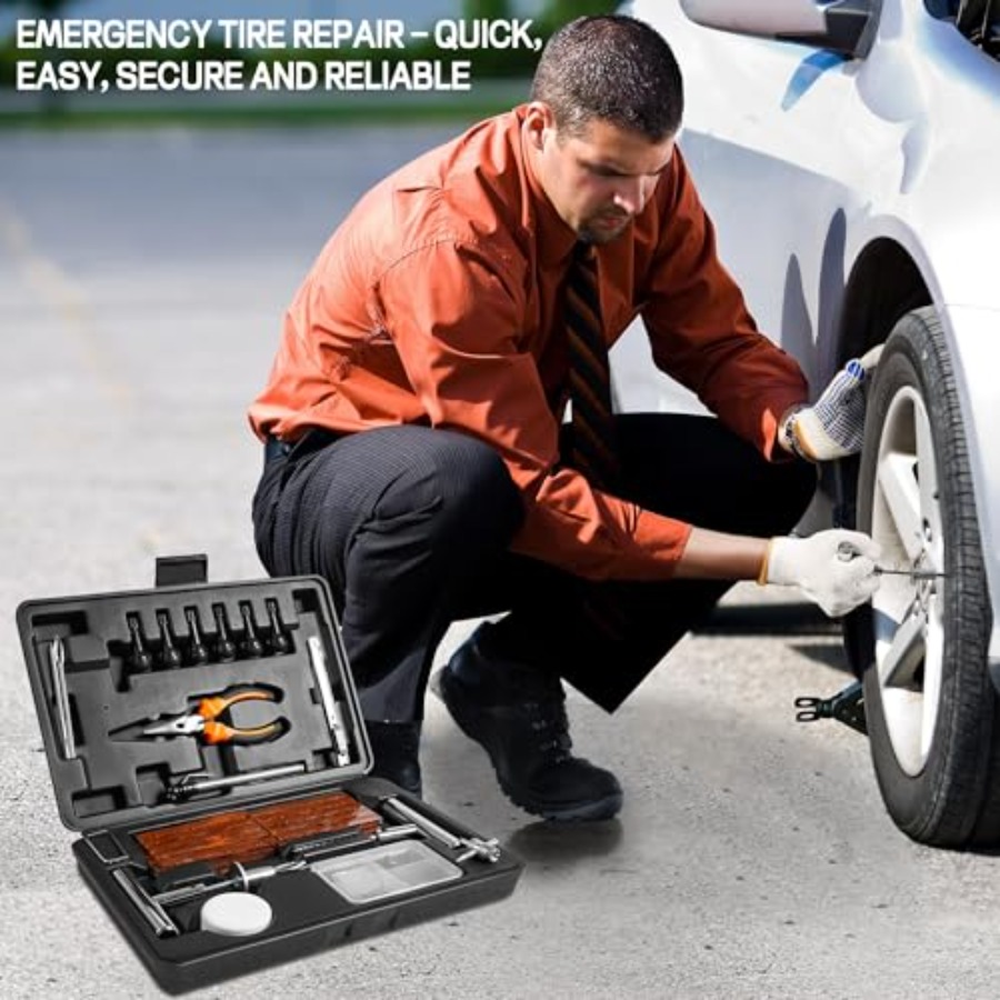 Solid Stainl Steel Tire Repair - Car Emergency Tool Kit recension och pris